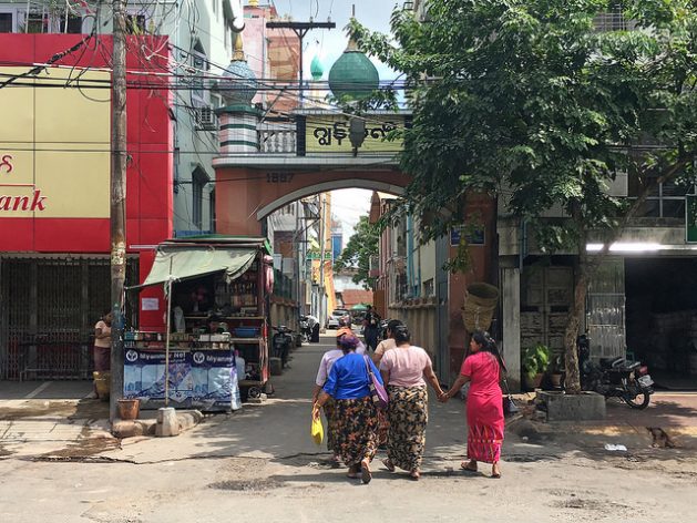 The entrance to the gated community of Joon, Myanmar. With tensions between Muslims and Buddhists rising, the gates are closed at night. Credit: Pascal Laureyn/IPS