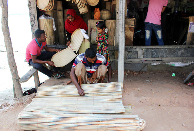 A family of bamboo artisans sells household items in Satkhira district of Bangladesh. Bamboo provides a sustainable livelihood for the poorest communities in Asia and Africa. Credit: Manipadma Jena/IPS