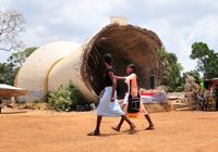 The fallen water tower in Kilinochchi is a sign of 25 years of conflict. / Credit:Amantha Perera/IPS.