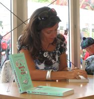 Louise Doughty signing her book at the Edinburgh International Book Festival 2008.  / Credit:Tim Duncan