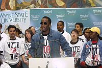 Puff Daddy speaking at Wayne State University in 2004.  / Credit:Bankole Thompson/IPS