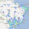 Crime map of Brazil. Red dots indicate most dangerous places. Credit: WikiCrimes