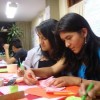 Yasmín Sena (front) and Melissa Vargas at a workshop in Lima. Credit: Milagros Salazar /IPS
