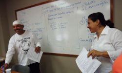 Dimas Rodríguez and Mariana López at an August training session for the Workers' Dignity Project. Credit: Raven Lintu Dimas Rodríguez and Mariana López at an August training session for the Workers' Dignity Project. Credit: Raven Lintu