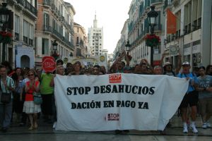 "Indignados" protesting home repossessions in Málaga. Credit: Inés Acosta/IPS