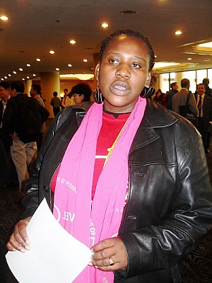 Tafadzwa Muropa at the Global Women's Forum in Busan. Credit: Miriam Gathigah/IPS