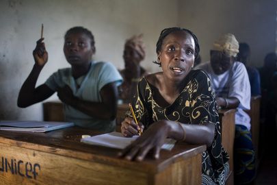 The Ganta Concerned Women's Group runs a pilot project to teach women in Liberia's Tonglewin village how to read and do basic mathematics. Credit: UN Photo/Christopher Herwig
