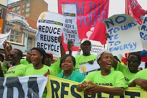 Protesters said it was time for climate change negotiators to listen to the voices of ordinary people.  Credit: Zukiswa Zimela