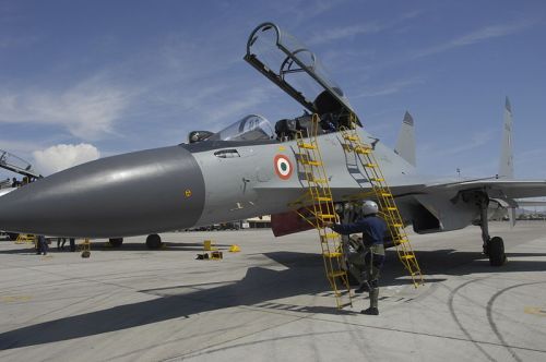 India produces Su-30MKI combat aircraft, as seen above, under a Russian license. Credit: US Air Force India produces Su-30MKI combat aircraft, as seen above, under a Russian license. Credit: US Air Force