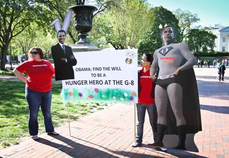 Hunger advocates call on President Obama to pledge a commitment to global hunger at the G8 summit. Credit: ActionAid USA