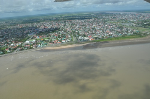 Aerial view of Georgetown, Guyana. About 90 percent of the population and most economic activities are located in a narrow strip along the coast. Credit: Desmond Brown/IPS