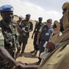 General Martin Luther Agwai, shakes hands with the Commander of the Sudan Liberation Army (SLA) Unity faction in El Hosh, Sudan. Credit: UN Photo/Albany Associates