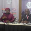 South African Foreign Minister Nkosazana Dlamini-Zuma and SADC Executive Secretary Tomasz Salomão address the media Credit:  Zahira Kharsany/IPS