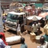 Ugandan vehicles loaded with goods to take to Juba and other Southern Sudan towns. Credit:  Wambi Michael/IPS