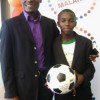 Charles Ssali (r) and Joseph-Antoine Bell are two footballers supporting a campaign using sport to help fight malaria. Credit:  Saaleha Bamjee-Mayet