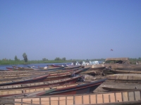 Fishing boats at Lake Chad: more and more lie idle as the waters recede. Credit:  Mustapha Muhammad/IPS
