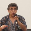 Paulo Salon speaking on the right to water in one of the tents at the People