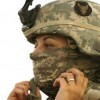 Female Soldier buttons chin strap