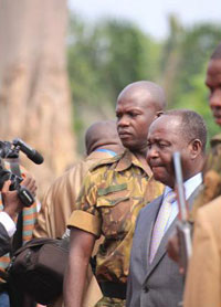 Central African Republic President François Bozizé (in suit) was ousted by a rebel coup on Mar. 24. Credit: Kayikwamba/CC by 2.0