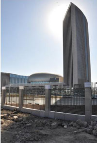 The newly-completed African Union building in downtown Addis Ababa. Ethiopia may be one of Africa’s poorest countries but its economy is expected to grow at a rate of seven percent for 2012/13, according to the International Monetary Fund. Credit: Mekonnen Teshome/IPS