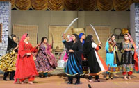 Actresses in the recent production of Khushal Khan Khattak, staged in Peshawar, Pakistan. Credit: Ashfaq Yusufzai/IPS