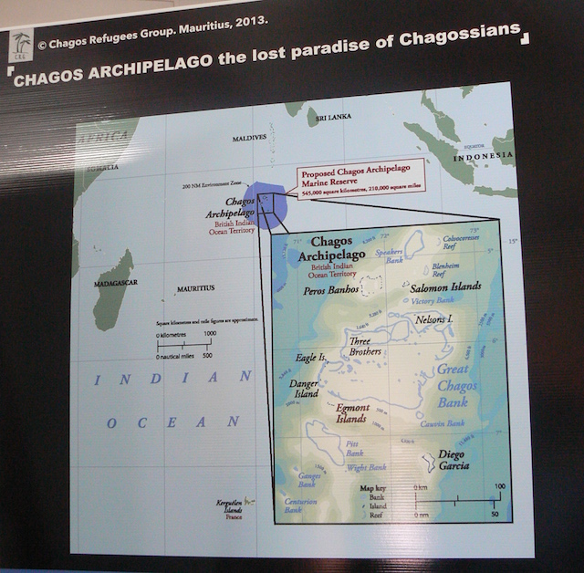 A map of the Chagos archipelago which shows the proposed Marine Protected Area. Courtesy: Nasseem Ackbarally 