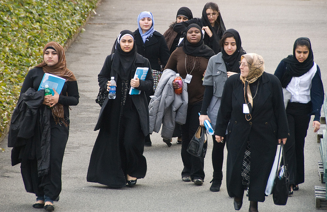 Women wearing the traditional Hijab attend the Commission on the Status of Women at U.N. headquarters in March 2010. Credit: Bomoon Lee/IPS