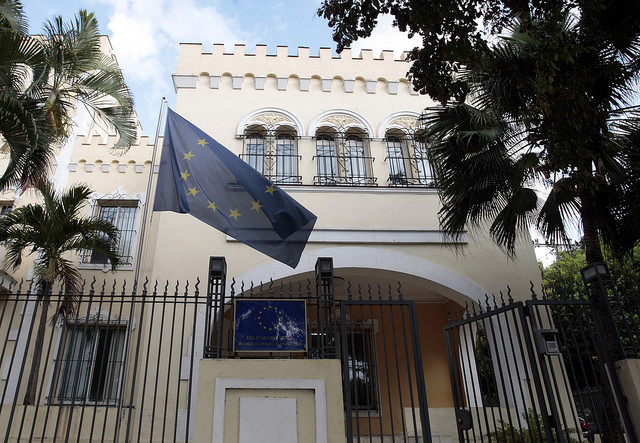 The EU delegation building in Havana. The Cuban government will restart talks towards a bilateral agreement on cooperation in March. Credit: Jorge Luis Baños 