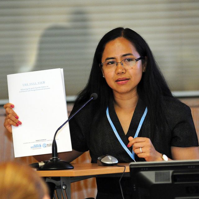 Verona Collantes, intergovernmental specialist of UN Women. Credit: IISD