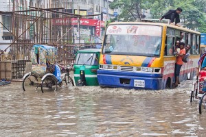 Dhaka is home to about 14 million people and is the centre of Bangladesh's growth, but it has practically zero capacity to cope with moderate to heavy rains. Credit: Fahad Kaiser/IPS