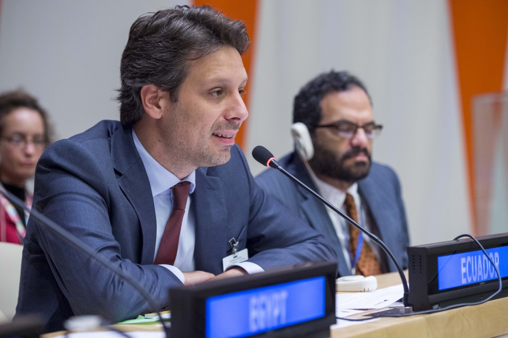 Guillaume Long, Minister of Foreign Affairs of Ecuador. Credit: UN Photo/Amanda Voisard.