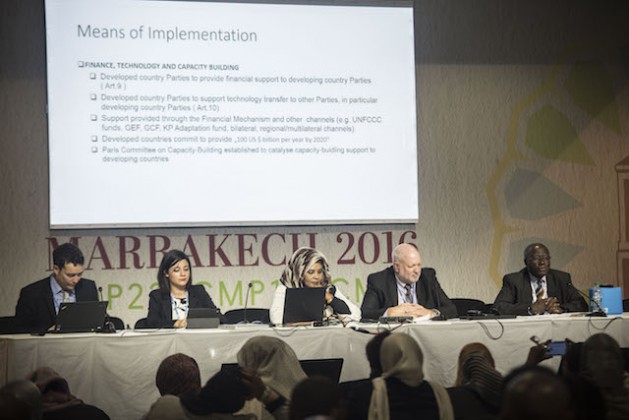 A panel discussion on means of implementation post-COP 21. Credit: Friday Phiri