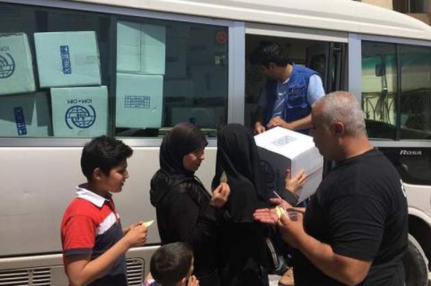 IOM distributes hygiene kits in Damas, Syria last May 2017. File photo: UN Migration Agency (IOM) 2017
