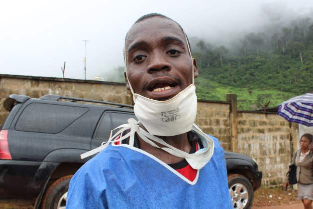Abu Sesay, one of the volunteers at the disaster site at Regent, Sierra Leone. Credit: Ngozi Cole/IPS