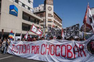An indigenous demonstration in the city of San Miguel de Tucumán, demanding justice for the murder of Javier Chocobar, leader of a Diaguita indigenous community that is fighting against the exploitation of a quarry in northern Argentina. Credit: Courtesy of ANDHES
