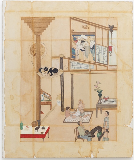 "Scenes from the Interior II", painted 23 years ago by Adriana Varejão, one of Brazil’s most respected and award-winning artists, only now drew accusations of inciting zoophilia by critics who only divulged the part containing two people with a goat. The artist explained that she mixed different sexual practices associated withBrazil’s colonisation and slavery. Credit: Courtesy of QueerMuseu