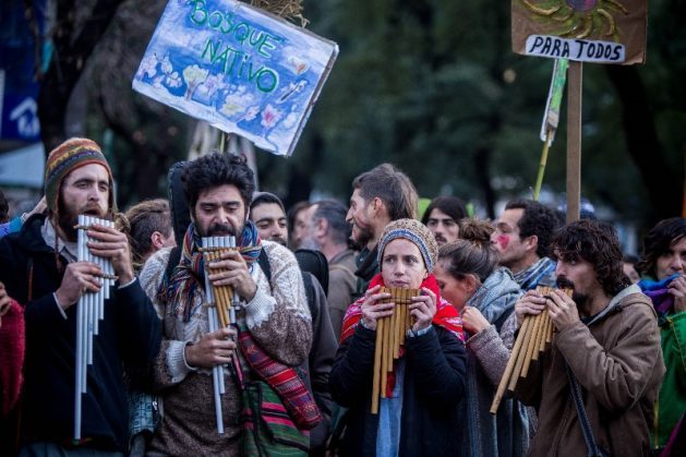 A 2017 demonstration in the capital of the province of Córdoba, Argentina, against government plans for laxer zoning and land-use management, which would have favoured deforestation, successfully blocked the initiative. Credit: Sebastián Salguero / Greenpeace