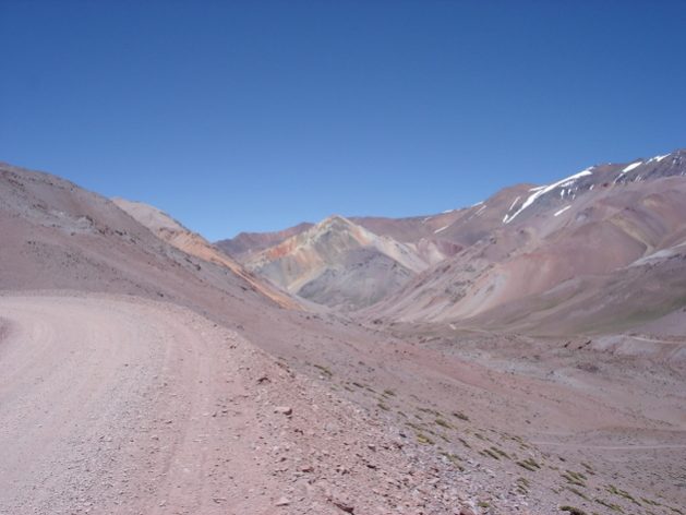 View of the Agua Negra border crossing, which connects Argentina and Chile in the Andes mountain range. It is not suitable for trucks and is closed for a good part of the year, because it is 4,800 m above sea level and is often covered in snow. Credit: Courtesy of Rodrigo Iribarren