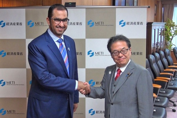 Dr. Sultan bin Ahmad Sultan Al Jaber, Minister of State and ADNOC Group CEO, met on Wednesday, with Hiroshige Seko, Minister of Economy, Trade and Industry, as part of a series of meetings, with government officials, business partners and customers, aimed at building on ADNOC’s long-standing energy relationship with Japan’s energy sector.