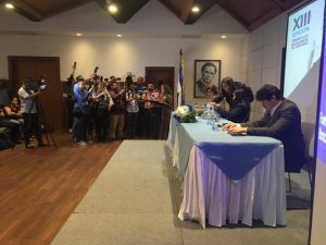 Presentation of the Pedro Joaquín Chamorro Prize for Excellence in Journalism by the Violeta Barrios de Chamorro Foundation on Jan. 9 in Managua, where a report was also launched on the harsh repression of journalism in 2018. Pedro Joaquín Chamorro (1924-1978) gave birth to a journalistic dynasty in Nicaragua. Credit: José Adán Silva/IPS
