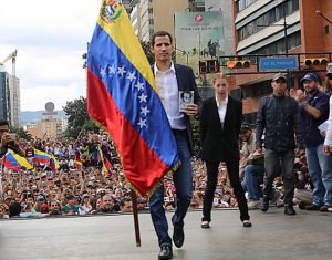Congressman Juan Guaidó of the Popular Will party, president of the National Assembly since Jan. 5, was sworn in on Jan. 23 before a crowd as Venezuela's interim president. Credit: NationalAssembly