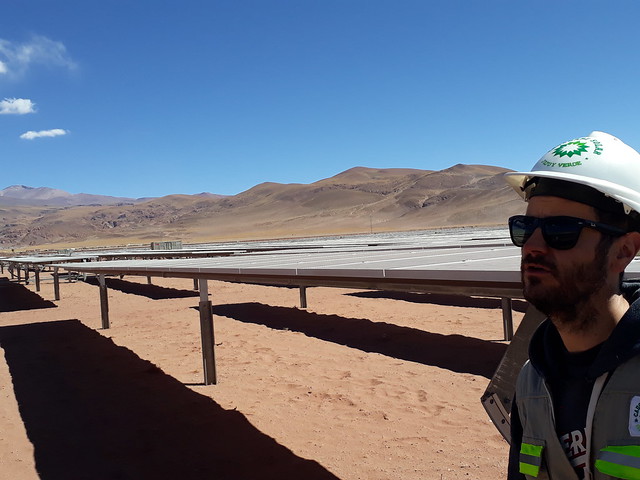 An engineer oversees the installation of the panels during the construction of the solar park, which involved the arrival of more than 2,600 trucks carrying Chinese technology to a remote area in the Puna high mountain plateau in the northwest of Argentina. CREDIT: Daniel Gutman/IPS