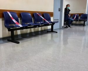 Social distancing in a Macau Hospital waiting room. Reporters Without Borders (RSF) said censorship of the Chinese media made the COVID-19 situation worse. Photo by Macau Photo Agency on Unsplash