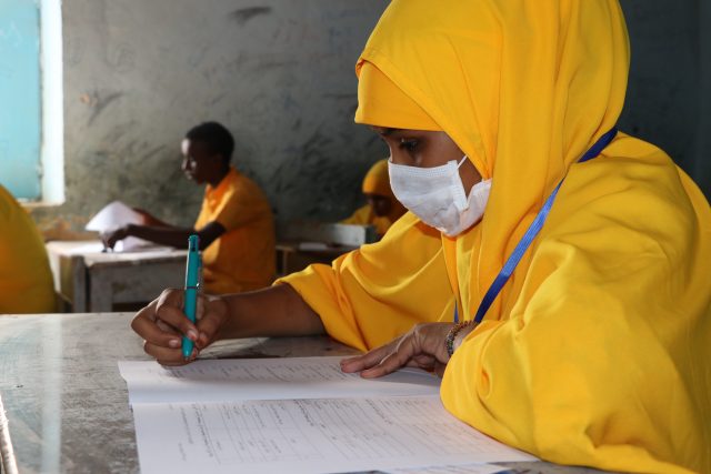Thanks to funding 11,052 students, 4,568 of whom are girls, were able to sit for their grade 8 centralised final examinations in Puntland State, Somalia. Credit: Save the Children