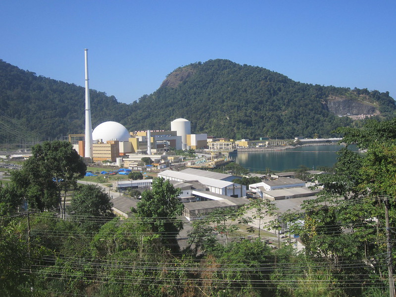 Angra 1 and 2, the two nuclear power plants currently in operation in Brazil, in a coastal locality 150 km south of Rio de Janeiro, have a capacity of 640 and 1,350 MW, respectively. Angra 3, under construction intermittently since the 1980s next to the first two, will have the same capacity as Angra 2. CREDIT: Mario Osava/IPS