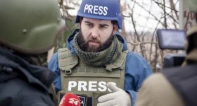 Pablo González during a previous trip to Ukraine. Credit: Juan Teixeira/IPS