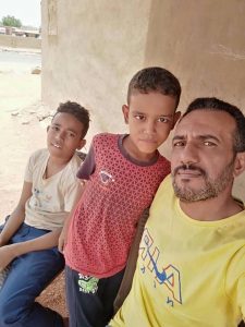 Ahmed Saber with two of his children. His son, Sabre Nasr, died when he [...] <a class=
