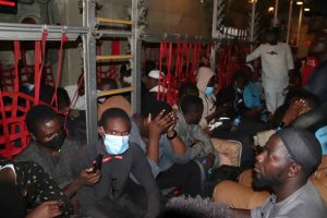 Student evacuees from Sudan wait to return to Nigeria. [...] <a class=
