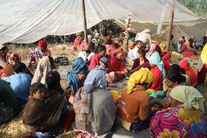 Earthquake-affected families in Chamakhet village, [...] <a class=