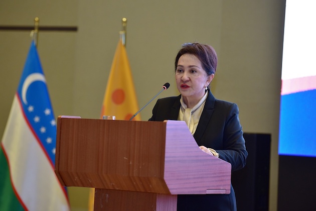 Chairperson of the Senate of the Oliy Majlis of the Republic of Uzbekistan speaks at the International Conference on Demographic Resilience. Credit: AFPPD